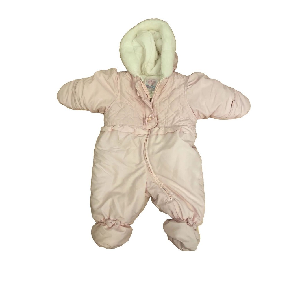 Casual time baby 0 to 9 months pink Zip Up snowsuit